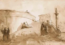 Boutiques de musées Toiles Sur Châssis|Toiles Encadrées-L'escalier tournant de la Trinité des Monts (toiles sur châssis)