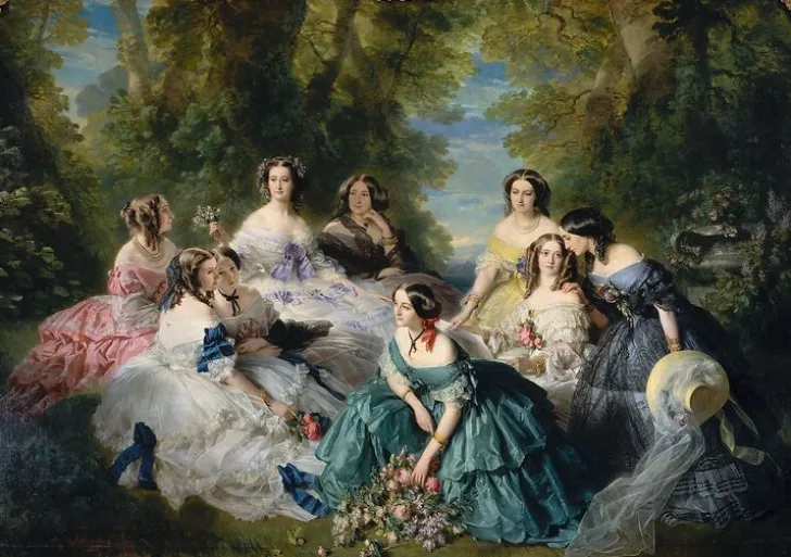 Boutiques de musées Toiles Encadrées|Affiches D'Art Encadrées-L'impératrice Eugénie entourée des dames d'honneur du palais (toiles encadrées)