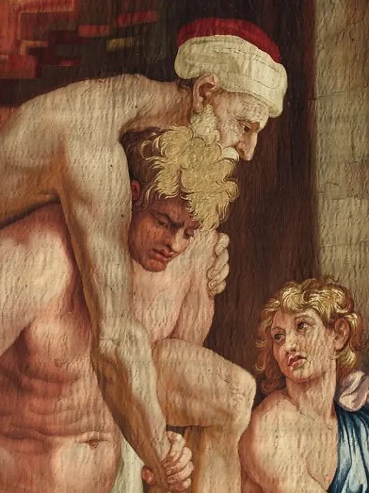 Boutiques de musées Panneaux Aluminium|Toiles Encadrées-L'incendie du Bourg, en 847 : Enée portant Anchise (panneaux aluminium)