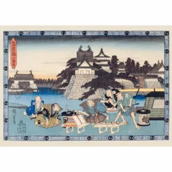 Boutiques de musées Cartes Et Marques Pages-Lot de 16 cartes postales 14 x 20 cm - Hiroshige - Le trésor des vassaux fidèles