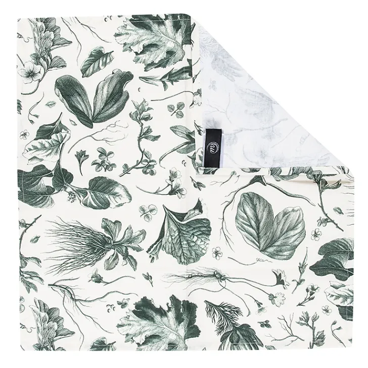 Hot Boutiques de musées Lot de 2 serviettes de table L'Herbier du Roi Vert - 42x42 cm
