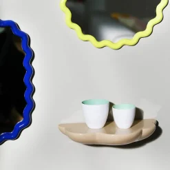 Boutiques de musées Design|Art De La Maison-Miroir rond Zigzag Jaune - Ø 17.5 cm