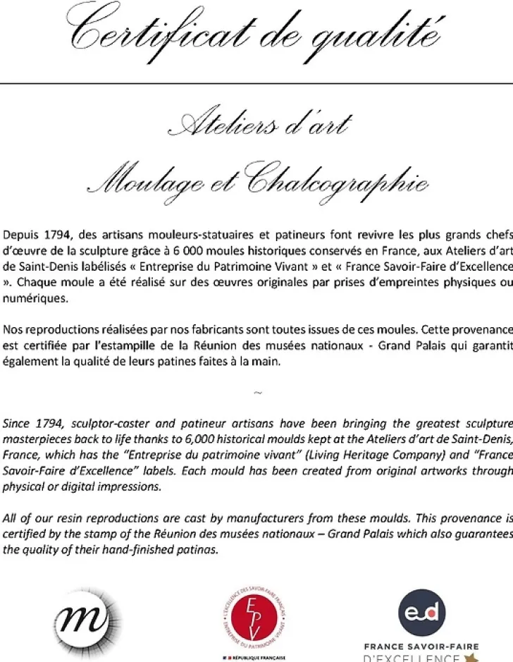 Boutiques de musées Art Européen-Moulage Ours couché Antoine-Louis Barye