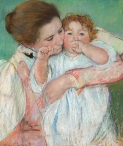 Boutiques de musées Toiles Encadrées|Toiles Sur Châssis-Mère et enfant sur fond vert (détail) (toiles encadrées)