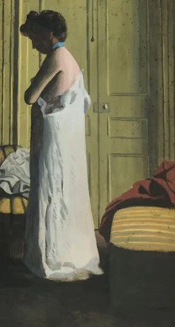 Boutiques de musées Panneaux Acryliques|Toiles Encadrées-Nu dans un intérieur, femme retirant sa chemise (panneaux acryliques)