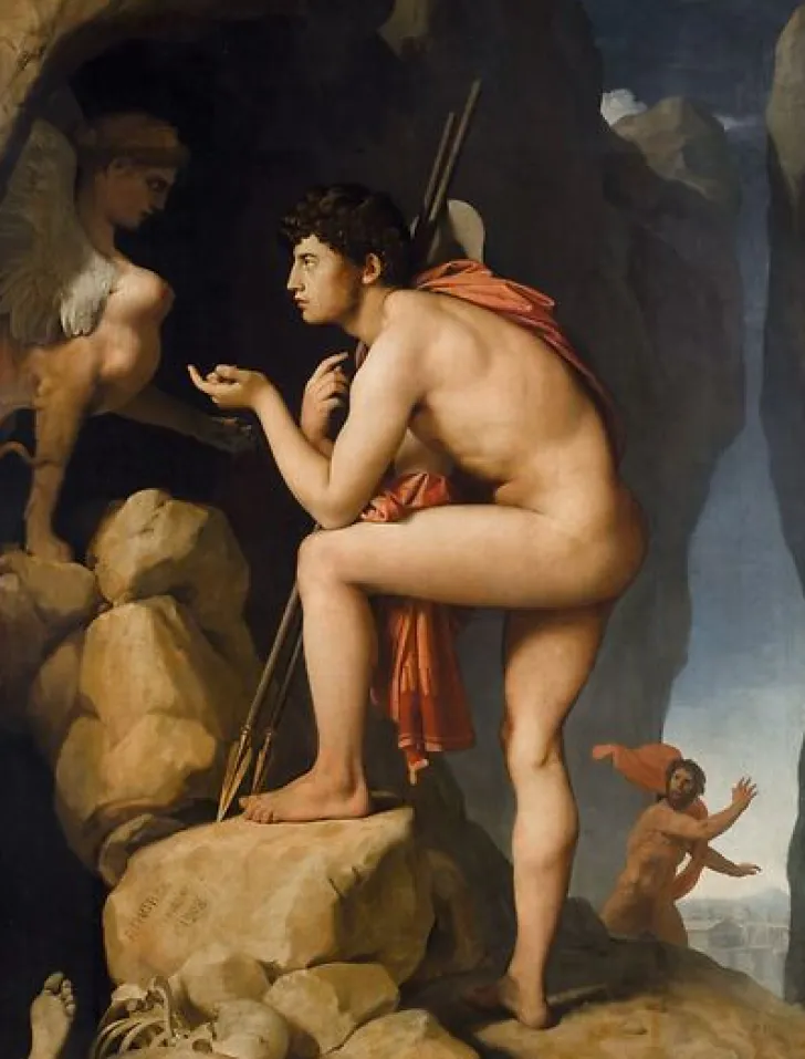 Boutiques de musées Panneaux Aluminium|Affiches D'Art-Oedipe explique l'énigme du Sphinx (panneaux aluminium)