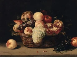 Boutiques de musées Panier de grenades, pêches et raisins (toiles sur châssis)