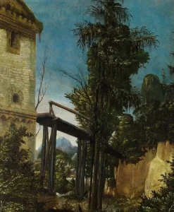 Outlet Boutiques de musées Paysage au pont (détail) (toiles encadrées)