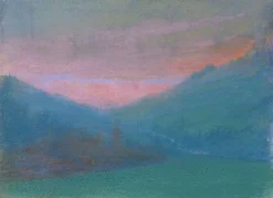 Online Boutiques de musées Paysage de montagne au soleil couchant (panneaux aluminium)