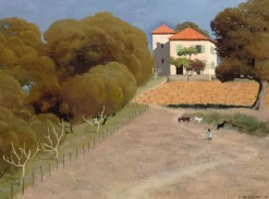 Clearance Boutiques de musées Paysage, la maison au toit rouge (toiles encadrées)