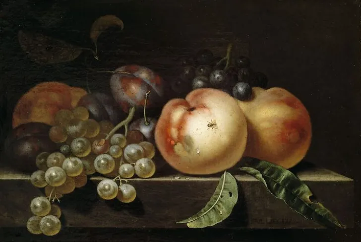 Online Boutiques de musées Pêche, prunes et raisins (panneaux aluminium)