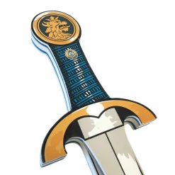 Sale Boutiques de musées Épée de chevalier en mousse bleue avec emblème Lion doré