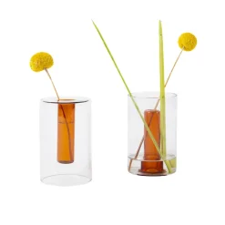 Hot Boutiques de musées Petit vase réversible Gris/orange - Block Design