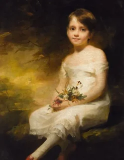 Boutiques de musées Petite fille tenant des fleurs dit aussi Innocence : portrait de Nancy Graham (panneaux acryliques)