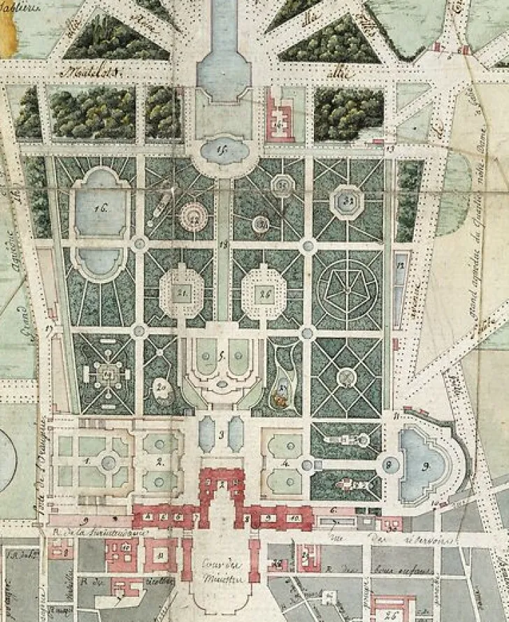 Hot Boutiques de musées Plan du château, des Jardins, du Petit parc, de Trianon, de la ville de Versailles sous le premier Empire (panneaux acryliques)