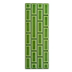 Boutiques de musées Plaque Grand Rivoli grès émaillé - 25 x 9 cm - Vert Lutèce - Déjà-vu