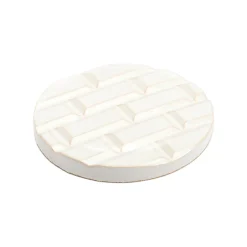 Outlet Boutiques de musées Plaque Rivoli grès émaillé - ⌀ 11,5 cm - Blanc Meudon - Déjà-vu Paris