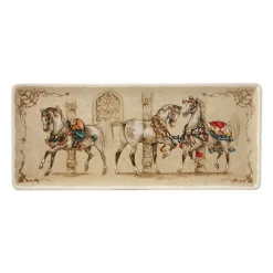 Boutiques de musées Art De La Table-Plat à cake - Chevaux du vent 36x15,5cm - Faïencerie de Gien