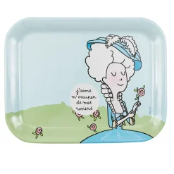 Enfant Boutiques de musées Vaisselle Enfant|Art De La Table-Plateau Marie-Antoinette J'aime m'occuper de mes rosiers
