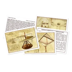 Boutiques de musées Loisirs Créatifs-Pochette avec fiches illustrées Léonard de Vinci - Quelles sont ces inventions de Génie? - Marc Vidal
