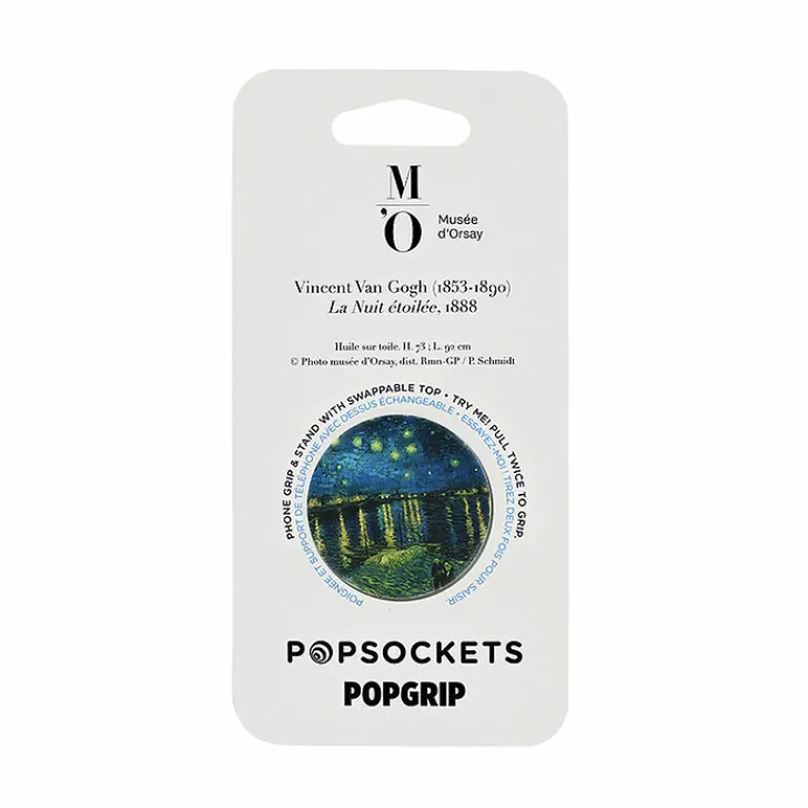 Boutiques de musées Poignée/support pour téléphone Vincent van Gogh - La nuit étoilée - PopSockets