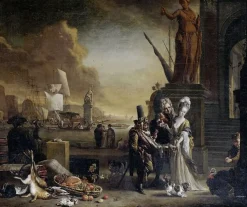 Boutiques de musées Panneaux Acryliques|Toiles Sur Châssis-Port de mer méridional avec vendeur de colifichets (panneaux acryliques)