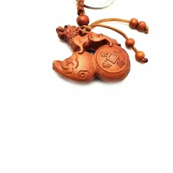 Online Boutiques de musées Porte-clés en bois Feng Shui - Dragon sur Wulou