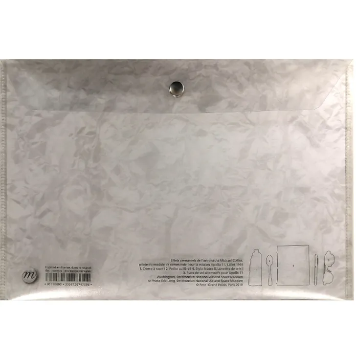 Clearance Boutiques de musées Porte-documents avec bouton pression Apollo 11 - A5