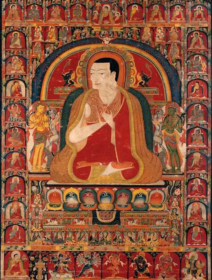 Clearance Boutiques de musées Portrait de Onpo Lama Rinpoche (1251-1296) et les Arhats (panneaux aluminium)