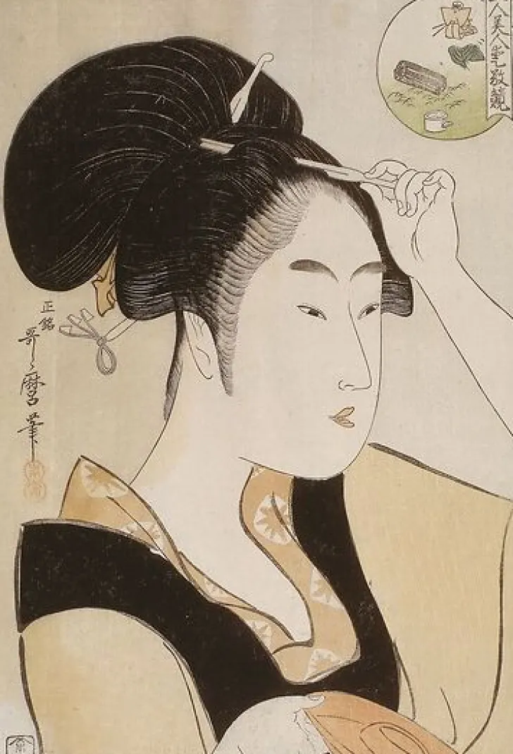 Boutiques de musées Panneaux Aluminium|Panneaux Acryliques-Portrait d'une servante de la maison de thé Suminoe à Shiba (panneaux aluminium)