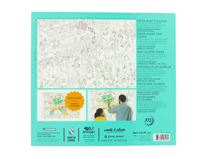 Boutiques de musées Loisirs Créatifs-Poster géant à colorier Musées d'Orsay et de l'Orangerie - OMY