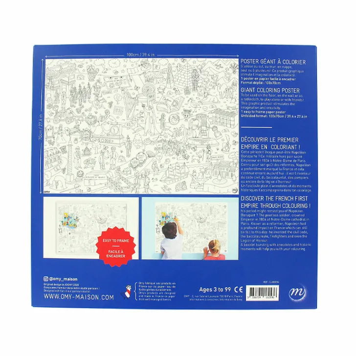 Boutiques de musées Loisirs Créatifs-Poster géant à colorier Premier Empire - OMY