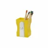 Boutiques de musées Design|Accessoires De Bureau-Pot à crayons en plastique Taille-crayon Jaune - Balvi