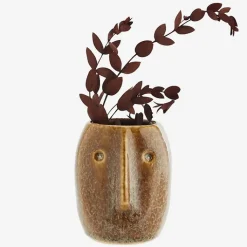 Online Boutiques de musées Pot de fleurs Visage Brun