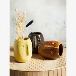 Online Boutiques de musées Pot de fleurs Visage Brun