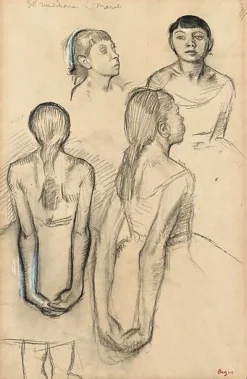 Boutiques de musées Affiches D'Art Encadrées|Toiles Sur Châssis-Quatre études d'une danseuse (affiches d'art encadrées)