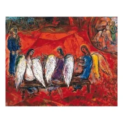 Boutiques de musées Affiches Et Reproductions-Reproduction Marc Chagall - Abraham et les trois anges, 1960-1966 - 24x30cm