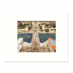 Boutiques de musées Affiches Et Reproductions-Reproduction sous Marie-Louise André Devambez - L'exposition industrielle de 1937, vue du second étage de la Tour Eiffel, 1937