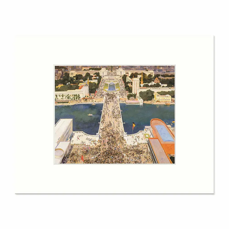 Boutiques de musées Affiches Et Reproductions-Reproduction sous Marie-Louise André Devambez - L'exposition industrielle de 1937, vue du second étage de la Tour Eiffel, 1937