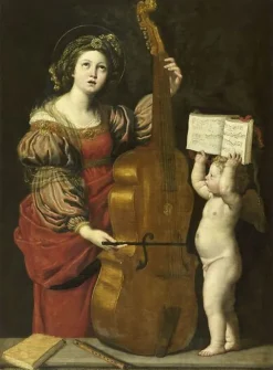 New Boutiques de musées Sainte Cécile avec un ange tenant une partition musicale (panneaux aluminium)