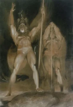 Boutiques de musées Panneaux Aluminium|Toiles Sur Châssis-Satan et Belzébuth debout, de face, domiant des nuées enflammées (panneaux aluminium)