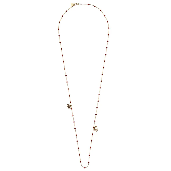 Boutiques de musées Colliers Et Pendentifs-Sautoir Nymphéas Cornaline - Les Cleias