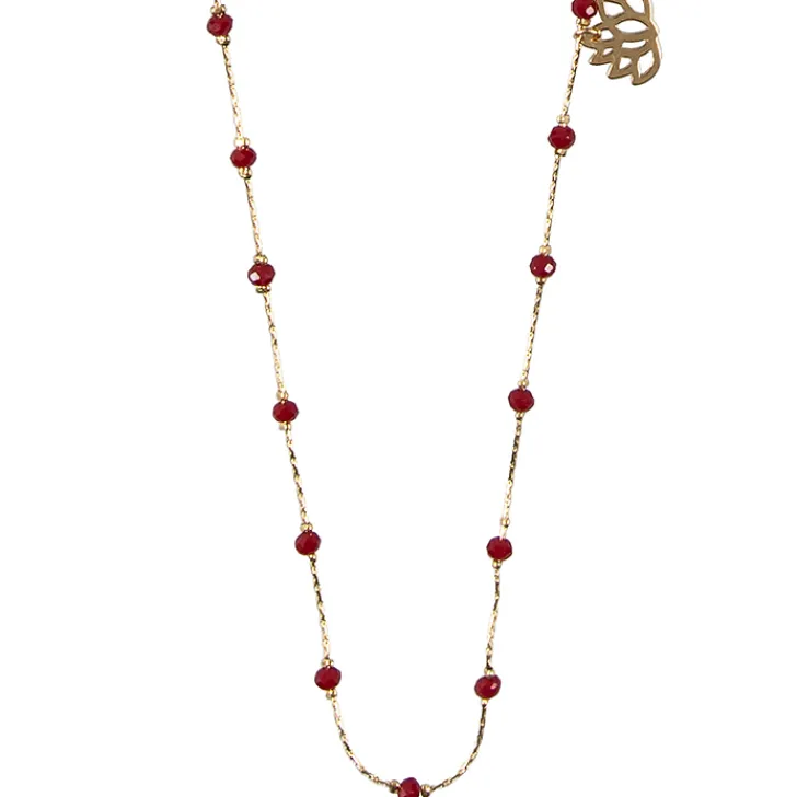 Boutiques de musées Colliers Et Pendentifs-Sautoir Nymphéas Cornaline - Les Cleias