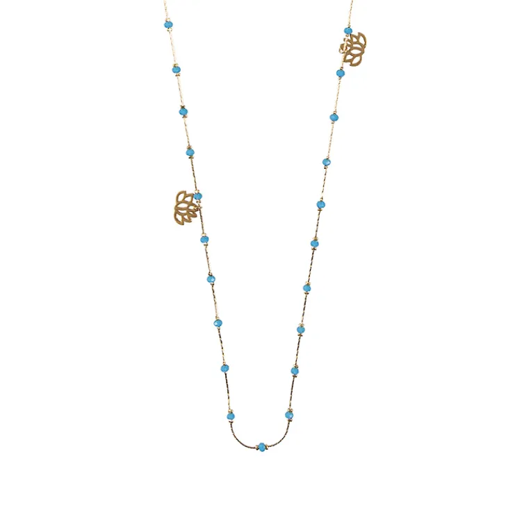 Hot Boutiques de musées Sautoir Nymphéas Turquoise - Les Cleias