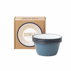 Boutiques de musées Art De La Maison-Set de 4 Bols émaillés bleu - Falcon enamelware