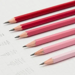 New Boutiques de musées Set de 6 crayons à papier Dégradé rose
