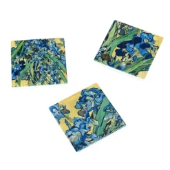 Boutiques de musées Art De La Table-Set de 3 dessous de verre en céramique Vincent van Gogh - Les iris - Van Gogh Museum Amsterdam®