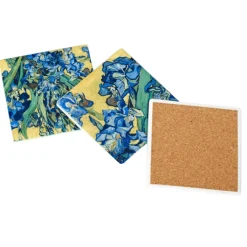 Boutiques de musées Art De La Table-Set de 3 dessous de verre en céramique Vincent van Gogh - Les iris - Van Gogh Museum Amsterdam®