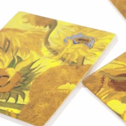 Boutiques de musées Art De La Table-Set de 3 Dessous de verres en céramique Vincent van Gogh - Tournesols - Van Gogh Museum Amsterdam®