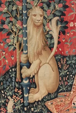 Boutiques de musées Panneaux Aluminium|Affiches D'Art Encadrées-Tenture de la Dame à la Licorne : l'Ouïe (panneaux aluminium)